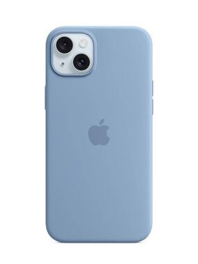 NWT Apple Silicone iPhone 15 Plus Case with MagSafe in Winter Blue